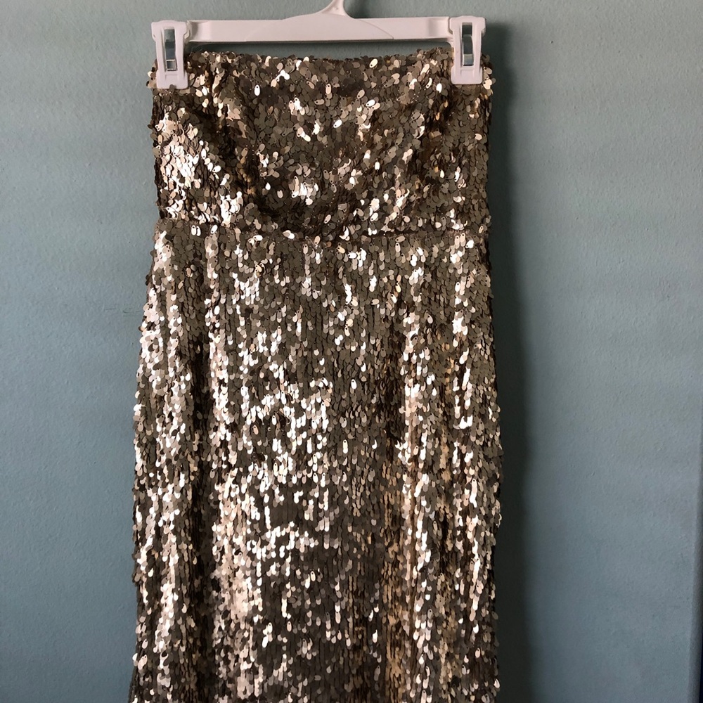 Gold Sequence Sparkle & Fade Dress Sz 6